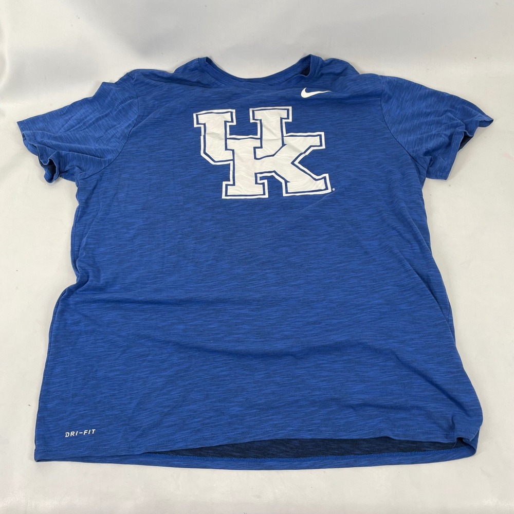 Nike Kentucky Wildcats Dri-FIT T-Shirt Mens XXL Blue Heathered UK Logo Tee